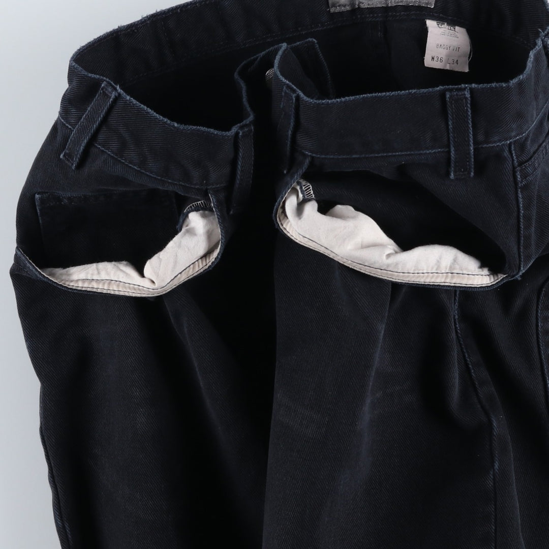 2000'S Levi's SILVER TAB Baggy Fit Black Denim Straight Leg Jeans, Men's W36 (approx.) cotton black type Vintage Second Hand