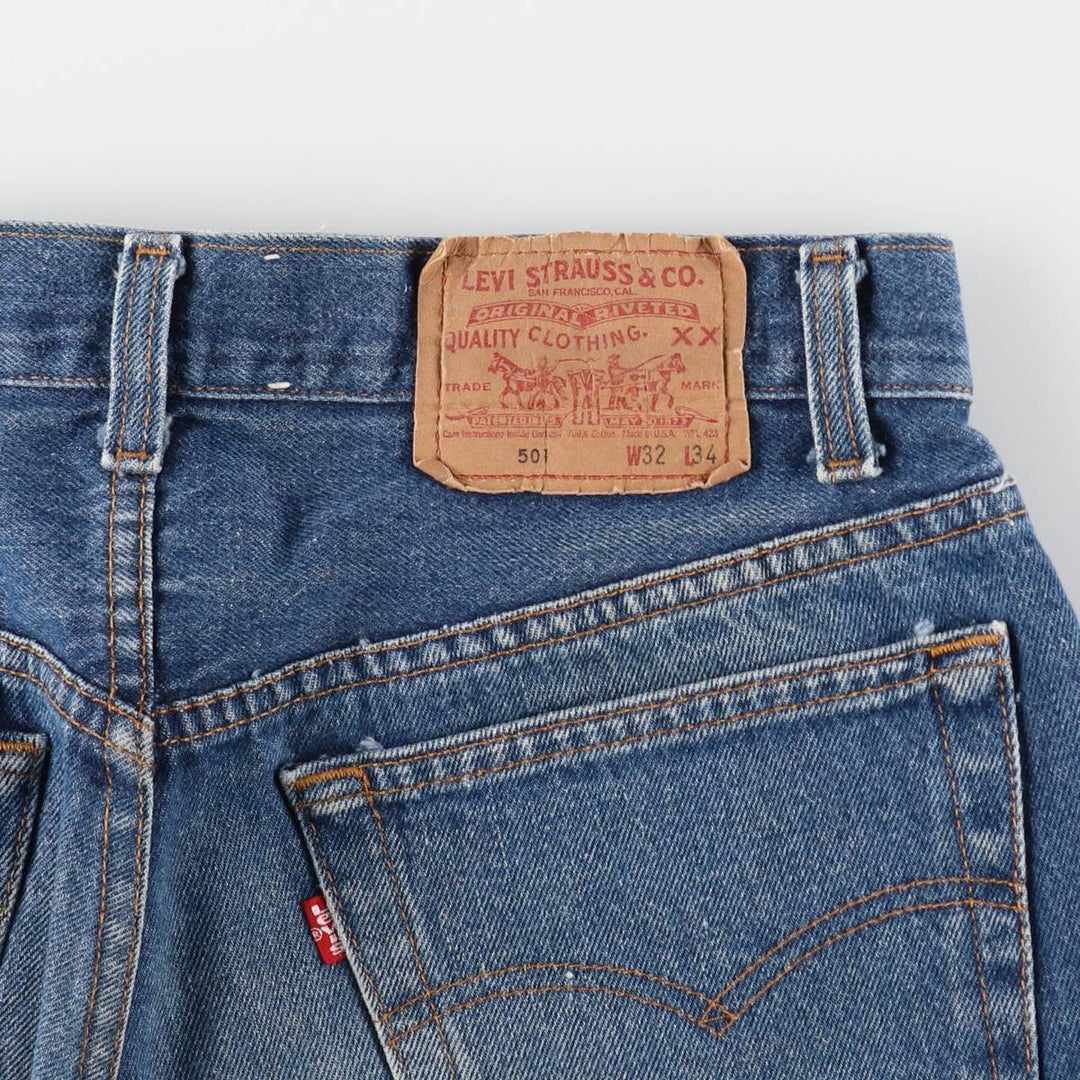 80'S Levi's 501-0000 Straight Denim Pants Made in USA Men's W30 Vintage cotton blue type Vintage Second Hand