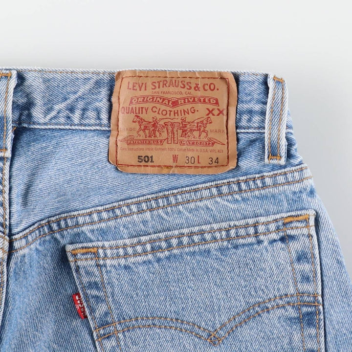 90'S Levi's 501-0193 Straight Denim Pants, Made in USA, Women's Size L (W28), Vintage cotton Indigo Vintage Second Hand