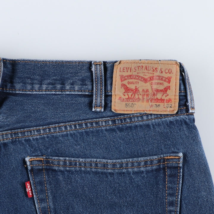 Levi's 550 tapered denim pants for men, size W38 cotton blue type Vintage Second Hand