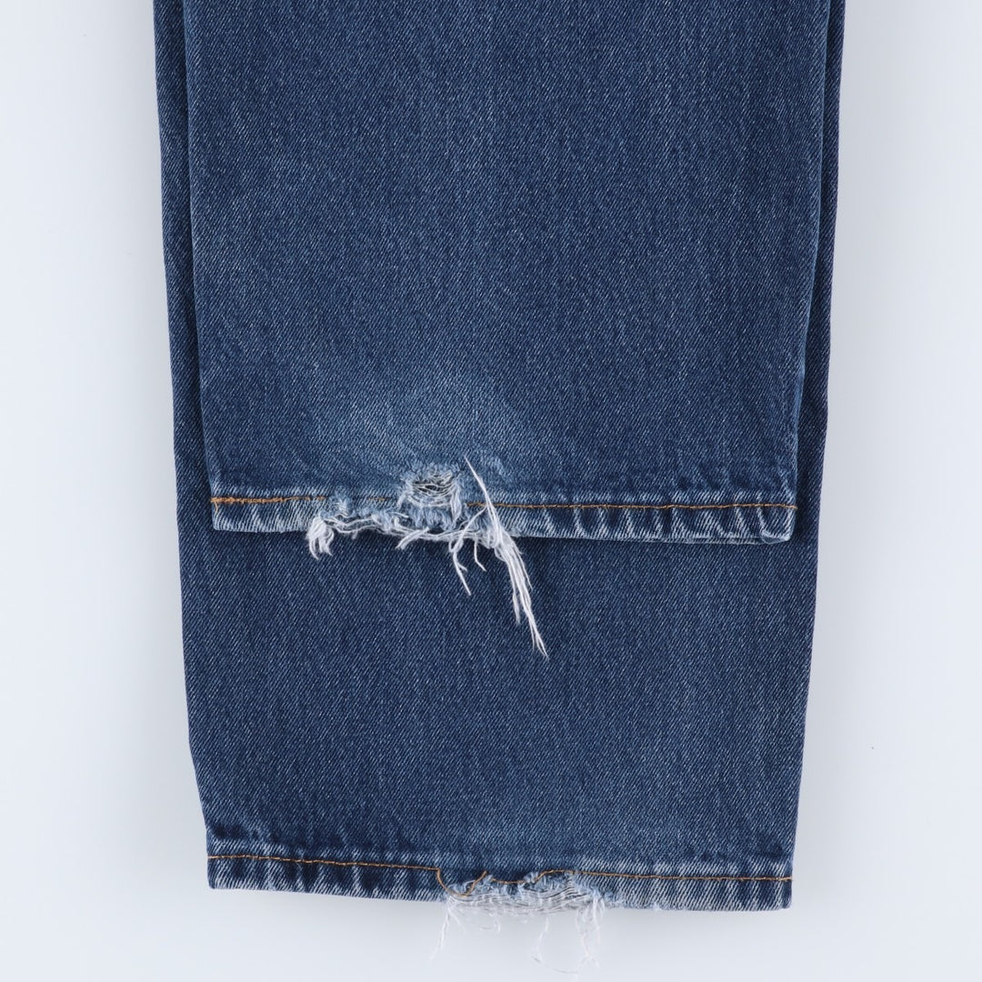 Levi's 550 tapered denim pants for men, size W38 cotton blue type Vintage Second Hand