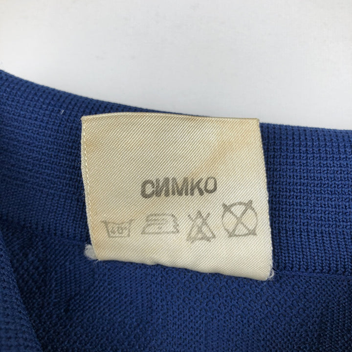 ~90'S SLOVENKA all-over print polo knit sweater, men's size L equivalent, vintage. unclear blue type Vintage Second Hand