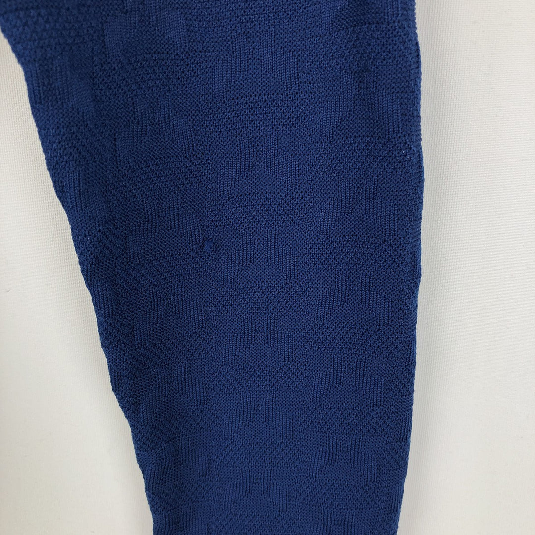 ~90'S SLOVENKA all-over print polo knit sweater, men's size L equivalent, vintage. unclear blue type Vintage Second Hand