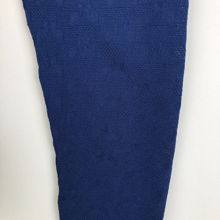 ~90'S SLOVENKA all-over print polo knit sweater, men's size L equivalent, vintage. unclear blue type Vintage Second Hand