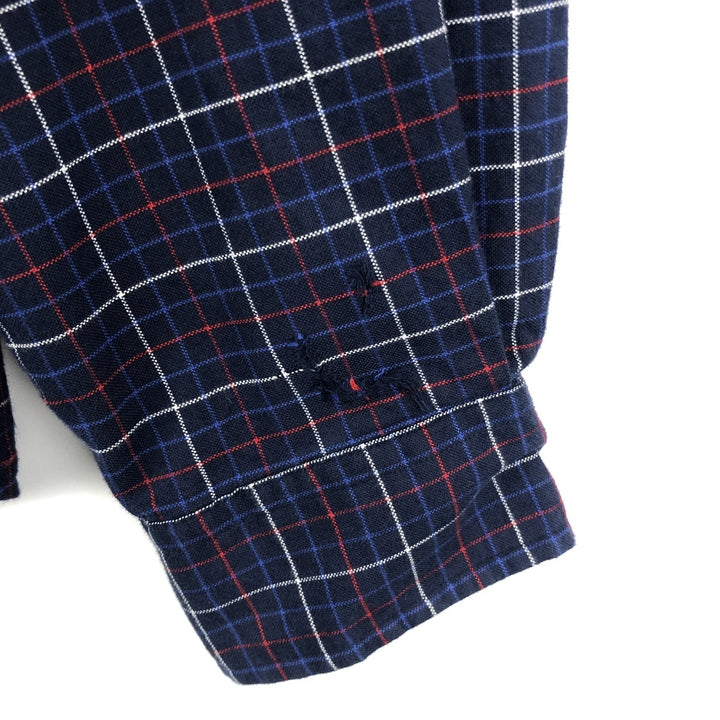 Ralph Lauren Classic Fit Long Sleeve Button Down Check Shirt Men's Size L cotton navy blue type Vintage Second Hand