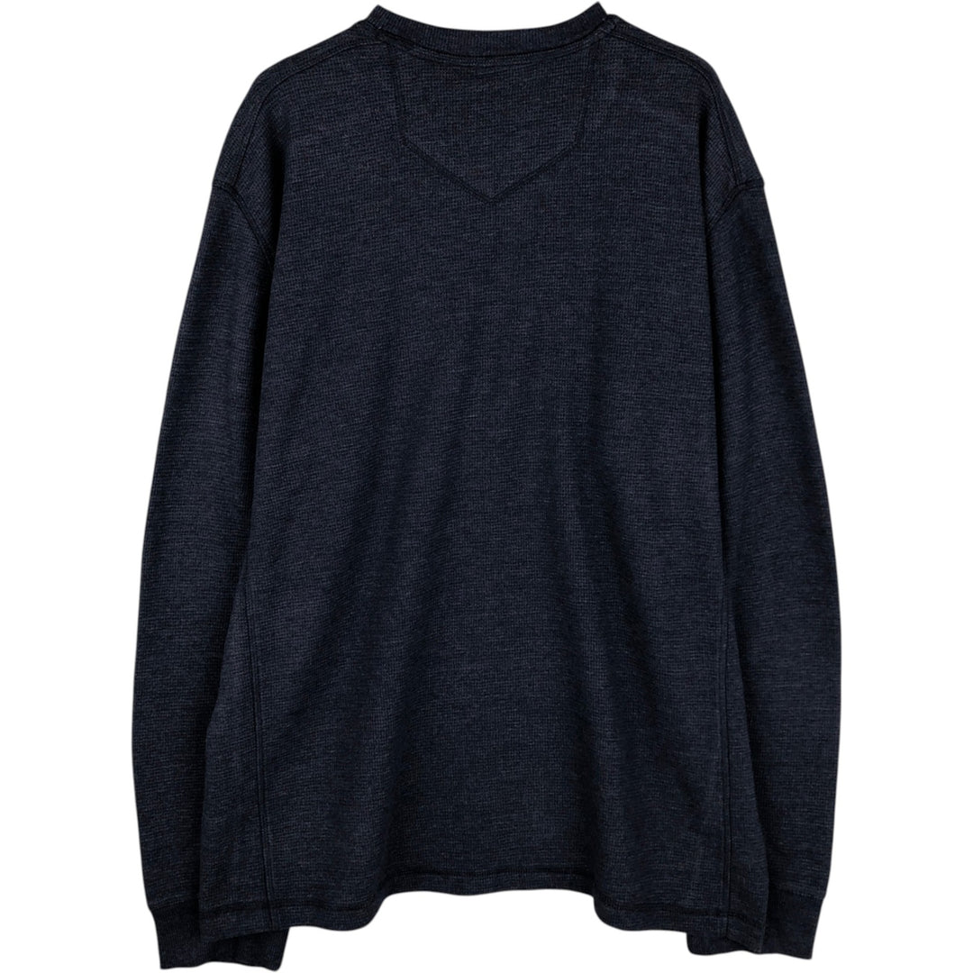 Eddie Bauer Thermal T-Shirt, Waffle, Men's XL cotton navy blue type Vintage Second Hand
