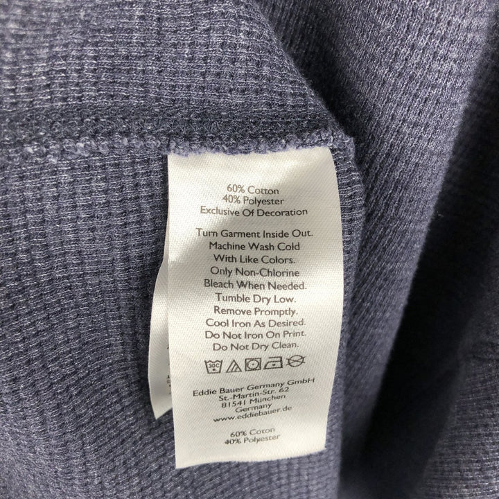 Eddie Bauer Thermal T-Shirt, Waffle, Men's XL cotton navy blue type Vintage Second Hand