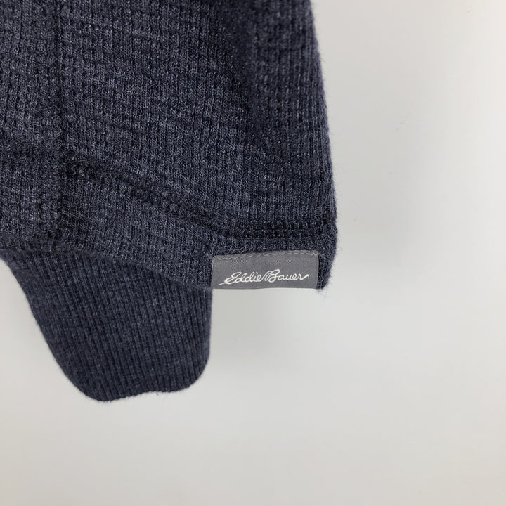 Eddie Bauer Thermal T-Shirt, Waffle, Men's XL cotton navy blue type Vintage Second Hand