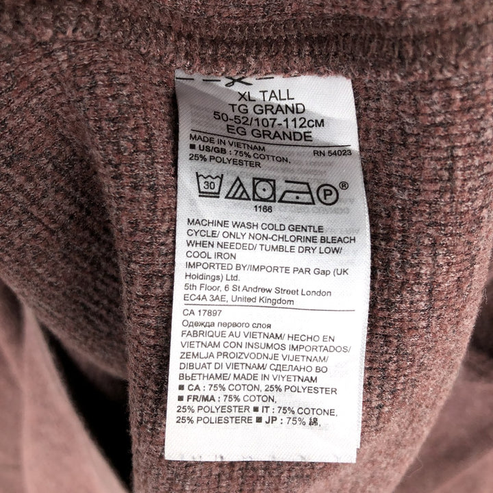 Banana Republic Thermal Long T-Shirt, Men's XL cotton red type reddish brown Vintage Second Hand