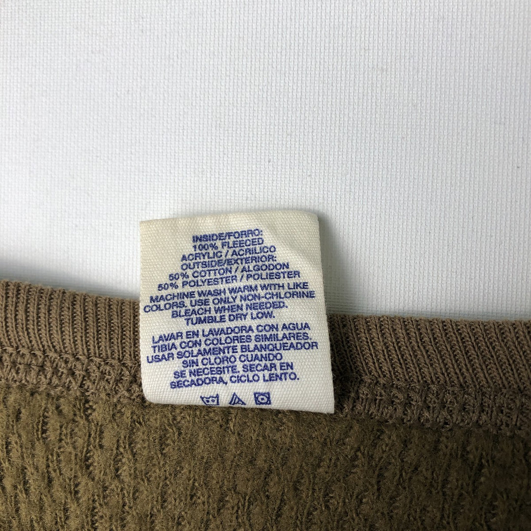~90'S MORGAN MILLS ARCTEX Thermal Long-Sleeve T-Shirt, Honeycomb Pattern, Made in USA, Men's XL Equivalent, Vintage acrylic Khaki type beige Vintage Second Hand