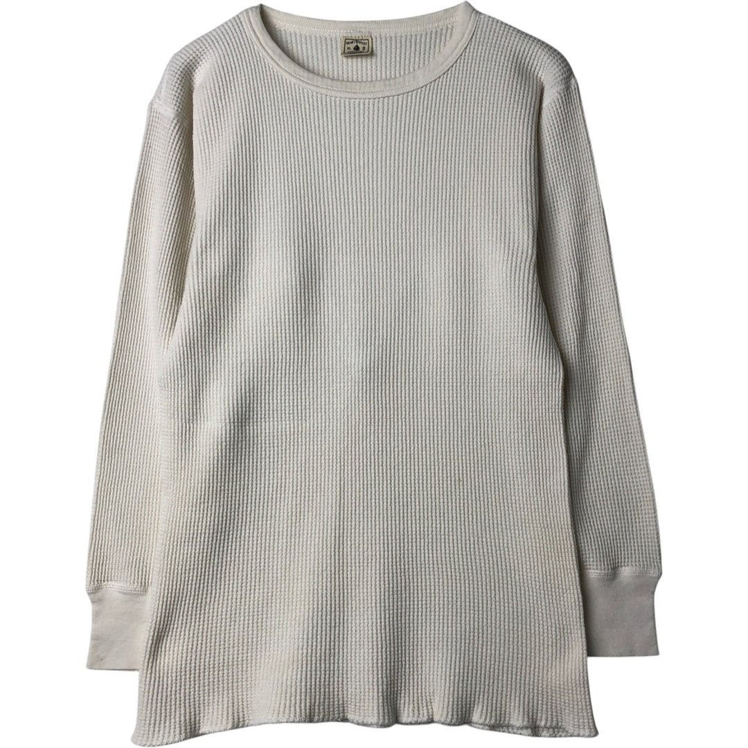 ~90'S NORTHWEST TERRITORY Thermal Long-Sleeve T-Shirt, Waffle Knit, Made in USA, Men's XL equivalent, Vintage cotton white type Vintage Second Hand