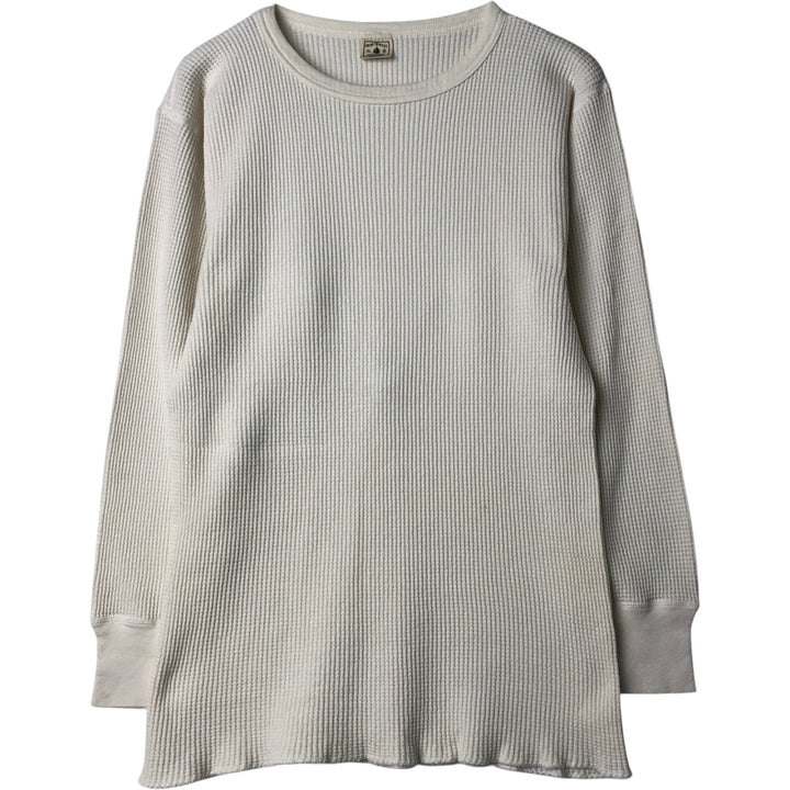 ~90'S NORTHWEST TERRITORY Thermal Long-Sleeve T-Shirt, Waffle Knit, Made in USA, Men's XL equivalent, Vintage cotton white type Vintage Second Hand