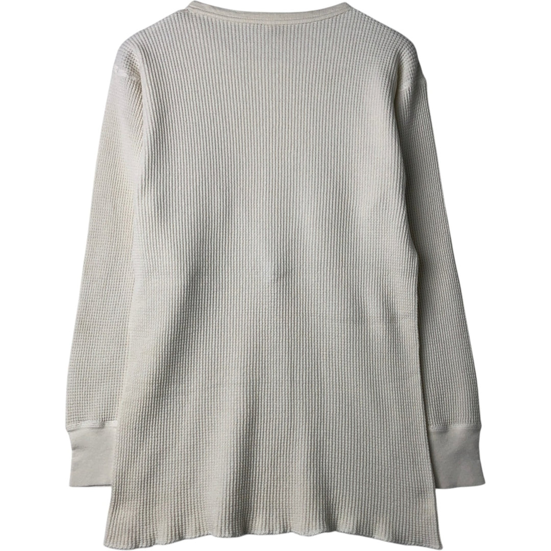~90'S NORTHWEST TERRITORY Thermal Long-Sleeve T-Shirt, Waffle Knit, Made in USA, Men's XL equivalent, Vintage cotton white type Vintage Second Hand