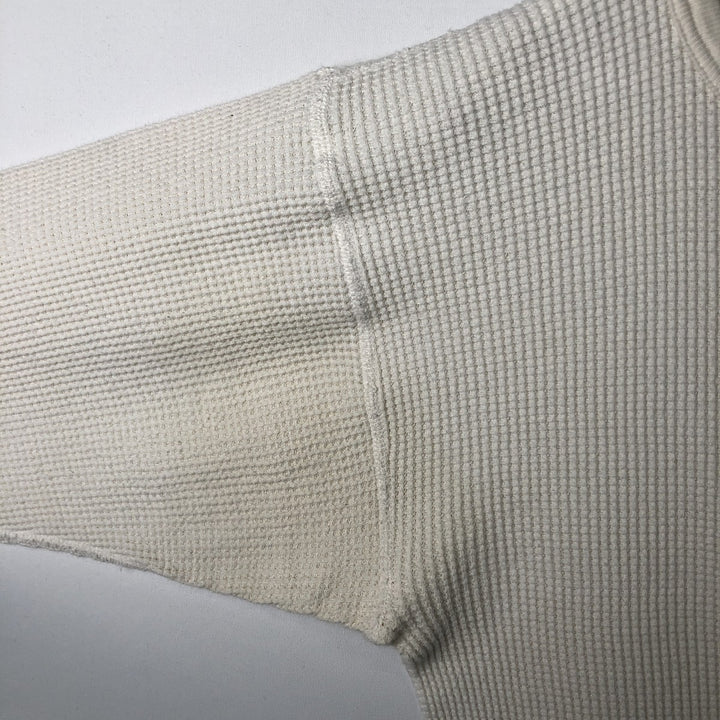 ~90'S NORTHWEST TERRITORY Thermal Long-Sleeve T-Shirt, Waffle Knit, Made in USA, Men's XL equivalent, Vintage cotton white type Vintage Second Hand