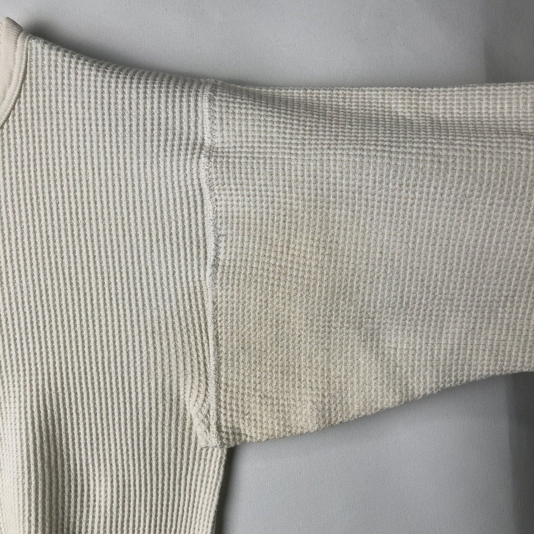 ~90'S NORTHWEST TERRITORY Thermal Long-Sleeve T-Shirt, Waffle Knit, Made in USA, Men's XL equivalent, Vintage cotton white type Vintage Second Hand