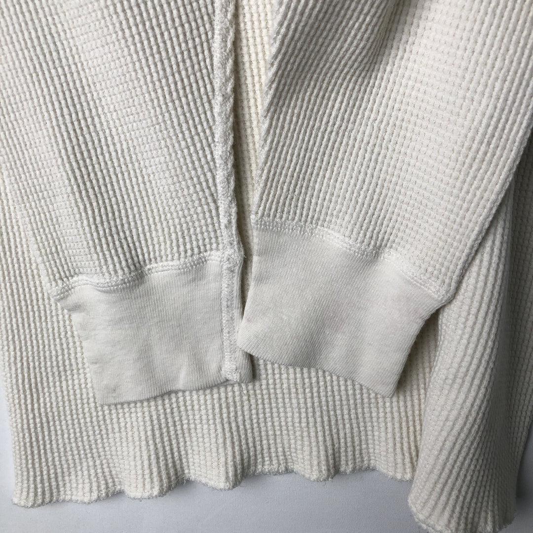 ~90'S NORTHWEST TERRITORY Thermal Long-Sleeve T-Shirt, Waffle Knit, Made in USA, Men's XL equivalent, Vintage cotton white type Vintage Second Hand