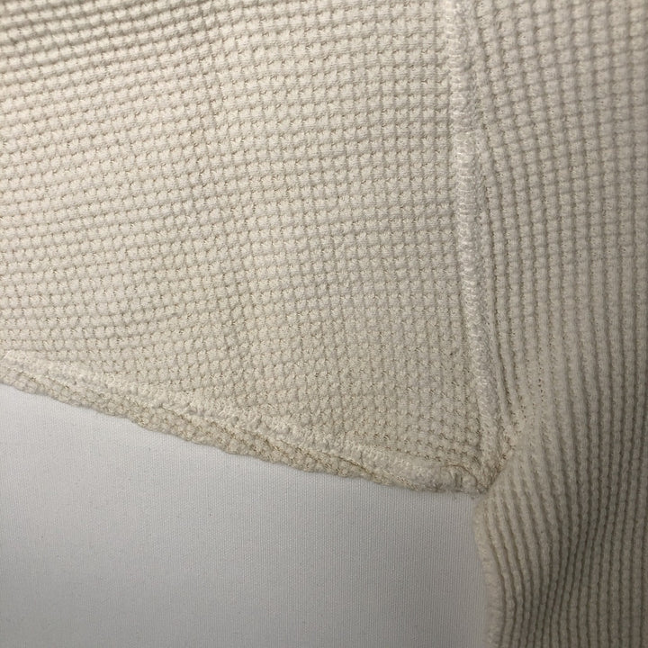 ~90'S NORTHWEST TERRITORY Thermal Long-Sleeve T-Shirt, Waffle Knit, Made in USA, Men's XL equivalent, Vintage cotton white type Vintage Second Hand
