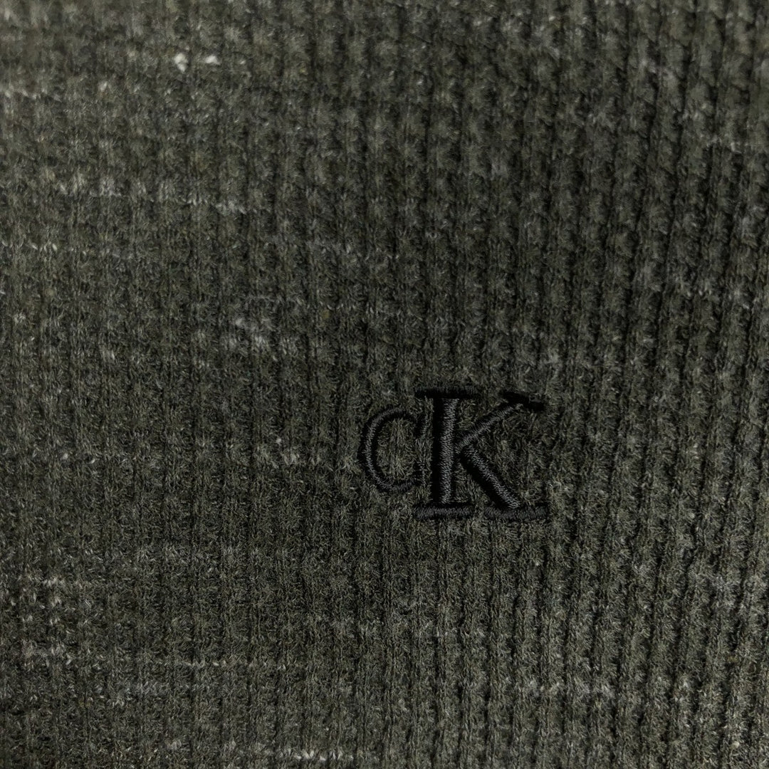 2000'S Calvin Klein JEANS Thermal Long T-Shirt, Men's XXL equivalent. cotton Khaki type Vintage Second Hand