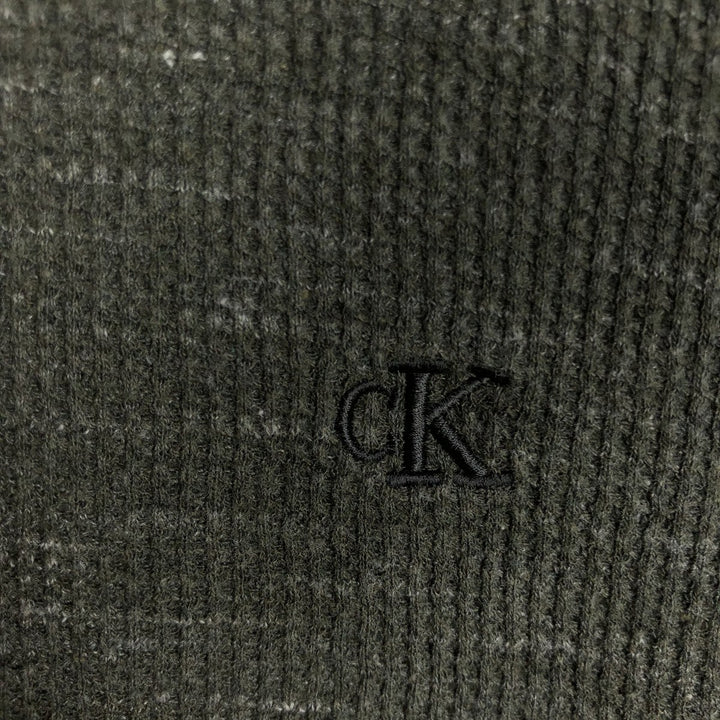 2000'S Calvin Klein JEANS Thermal Long T-Shirt, Men's XXL equivalent. cotton Khaki type Vintage Second Hand