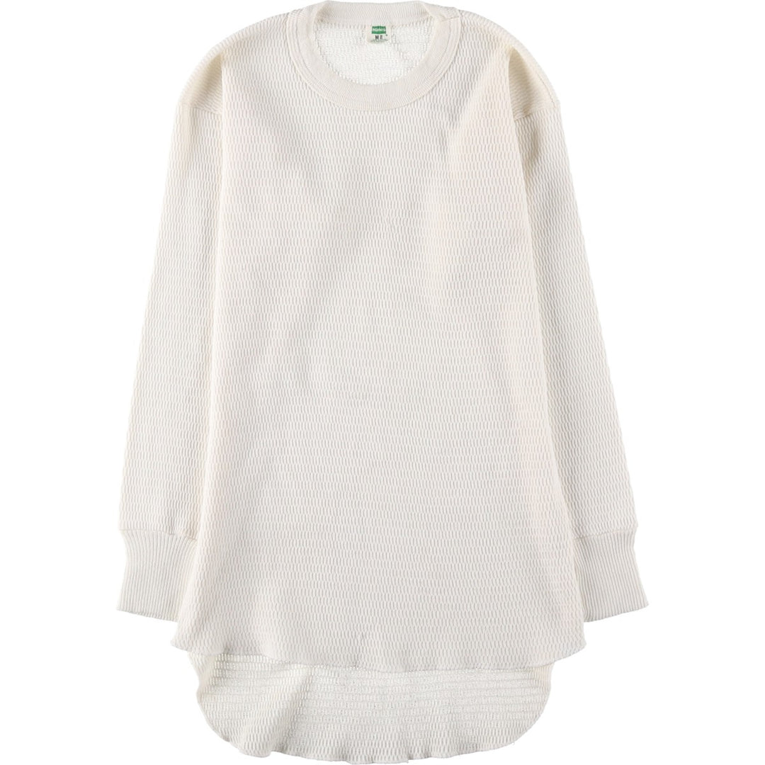 70s-80'S Hanes Thermal Long-Sleeve T-Shirt, Honeycomb Pattern, Men's Size M (Equivalent), Vintage cotton ivory Vintage Second Hand