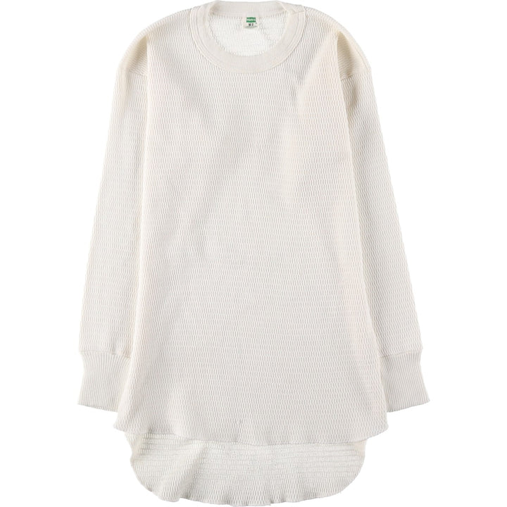 70s-80'S Hanes Thermal Long-Sleeve T-Shirt, Honeycomb Pattern, Men's Size M (Equivalent), Vintage cotton ivory Vintage Second Hand