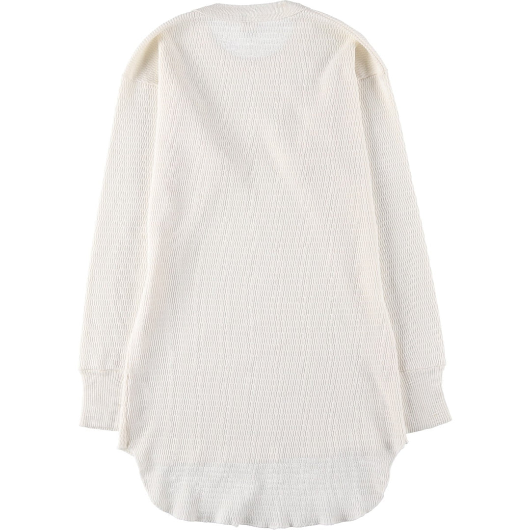 70s-80'S Hanes Thermal Long-Sleeve T-Shirt, Honeycomb Pattern, Men's Size M (Equivalent), Vintage cotton ivory Vintage Second Hand