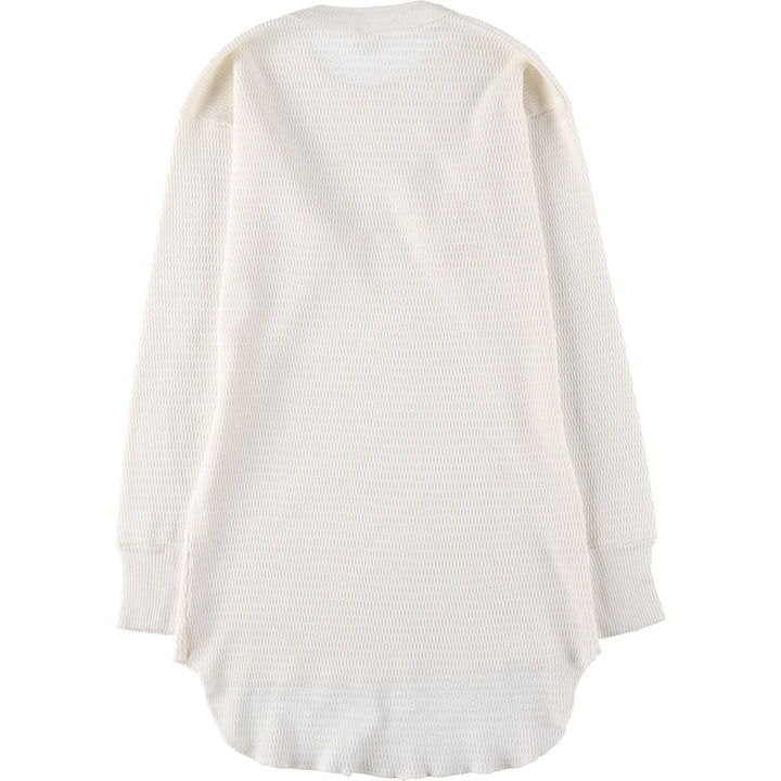 70s-80'S Hanes Thermal Long-Sleeve T-Shirt, Honeycomb Pattern, Men's Size M (Equivalent), Vintage cotton ivory Vintage Second Hand