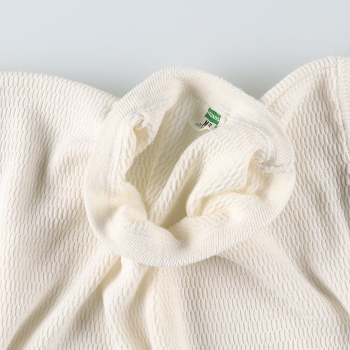 70s-80'S Hanes Thermal Long-Sleeve T-Shirt, Honeycomb Pattern, Men's Size M (Equivalent), Vintage cotton ivory Vintage Second Hand