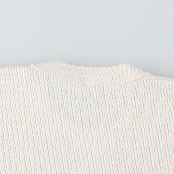 70s-80'S Hanes Thermal Long-Sleeve T-Shirt, Honeycomb Pattern, Men's Size M (Equivalent), Vintage cotton ivory Vintage Second Hand