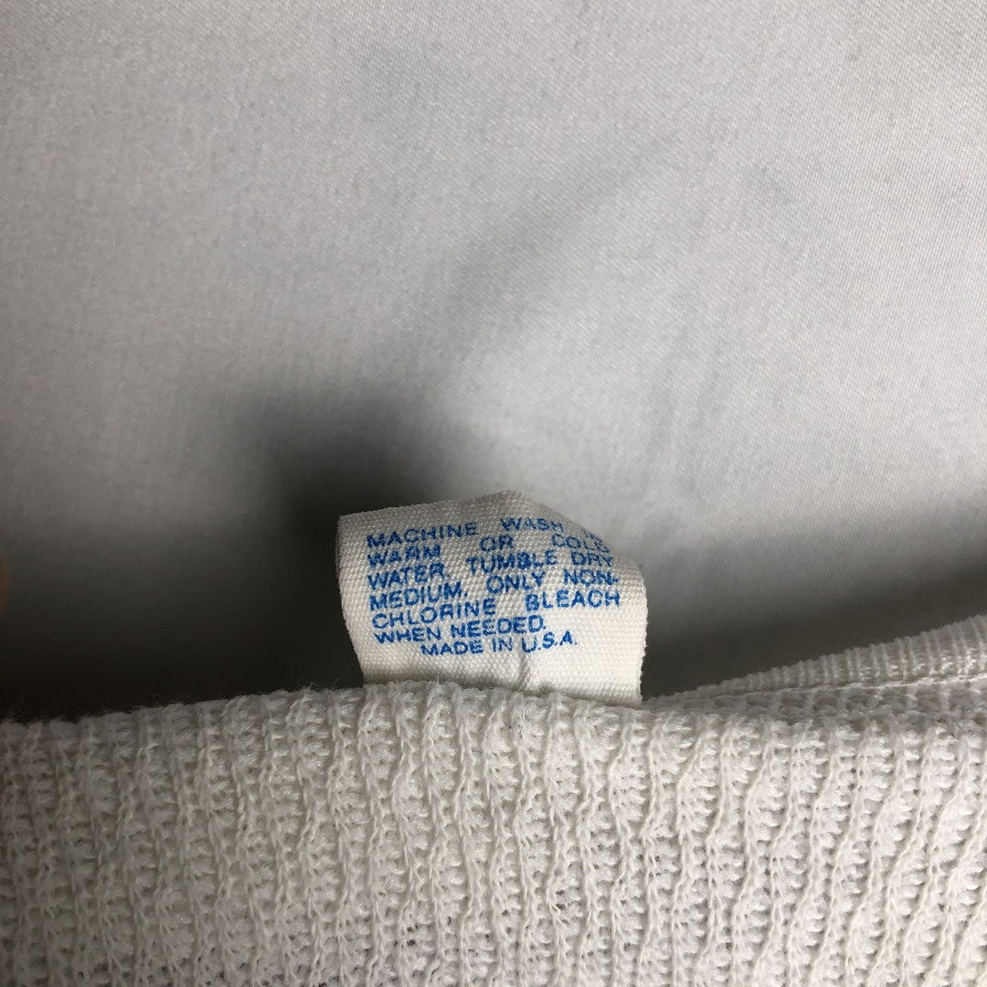 70s-80'S Hanes American Sportsman Thermal Long-Sleeve T-Shirt, Made in USA, Men's XL equivalent, Vintage cotton white type Vintage Second Hand