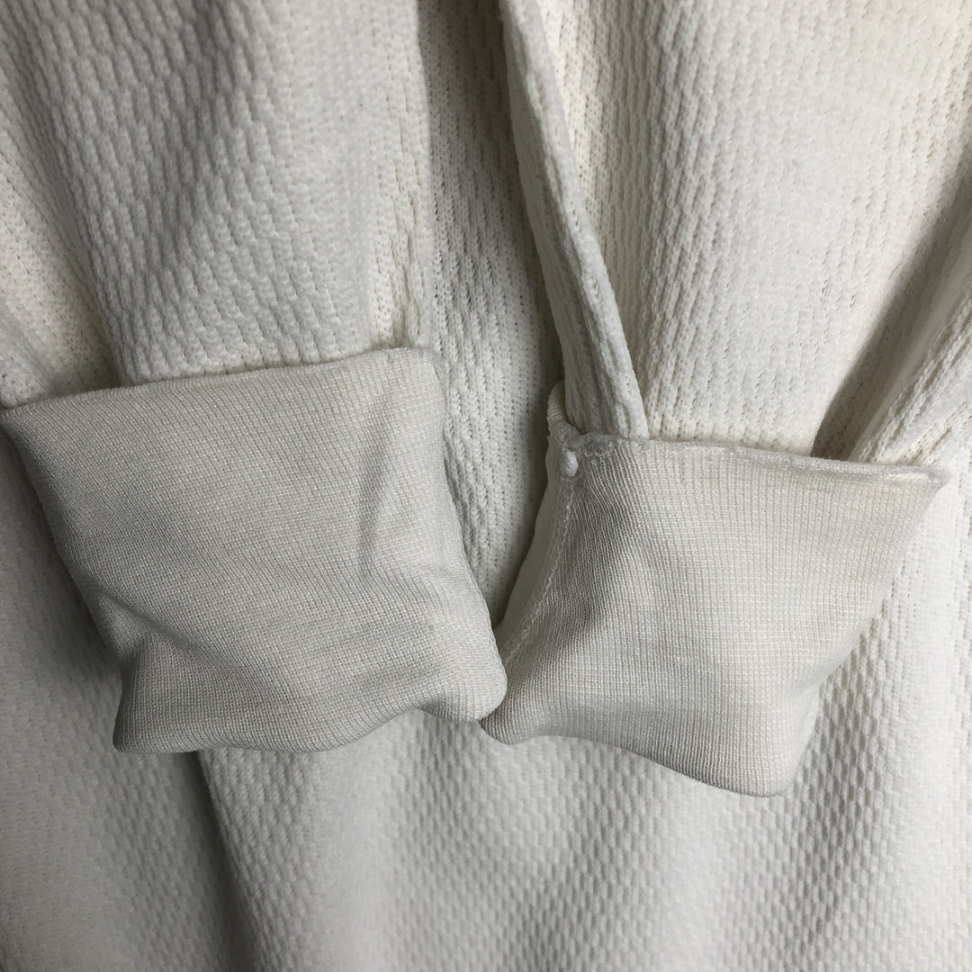 70s-80'S Hanes American Sportsman Thermal Long-Sleeve T-Shirt, Made in USA, Men's XL equivalent, Vintage cotton white type Vintage Second Hand