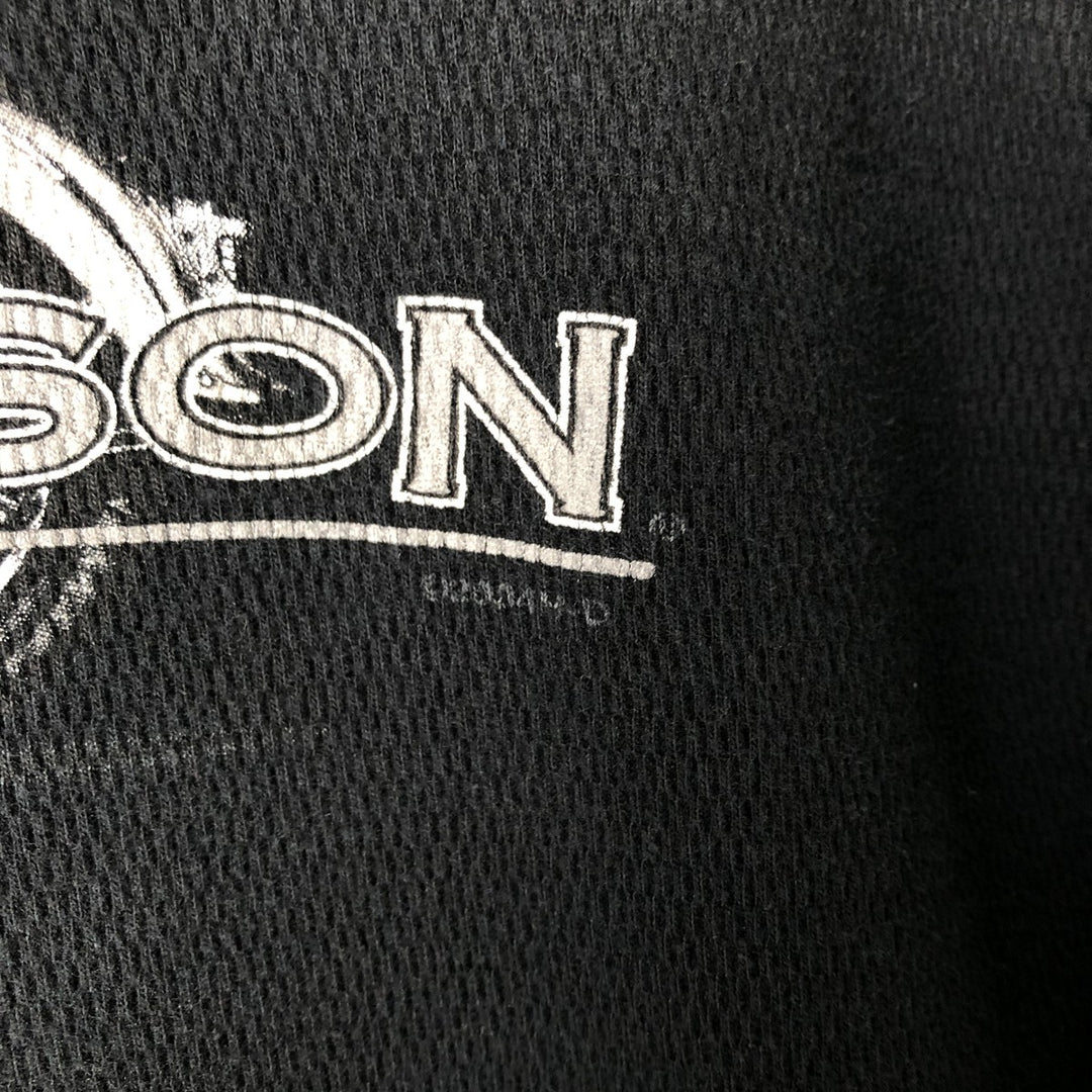 Harley-Davidson Motorcycle Tribal Thermal Long-Sleeve T-Shirt Honeycomb Pattern, Men's Size M (approx.) unclear black type Vintage Second Hand