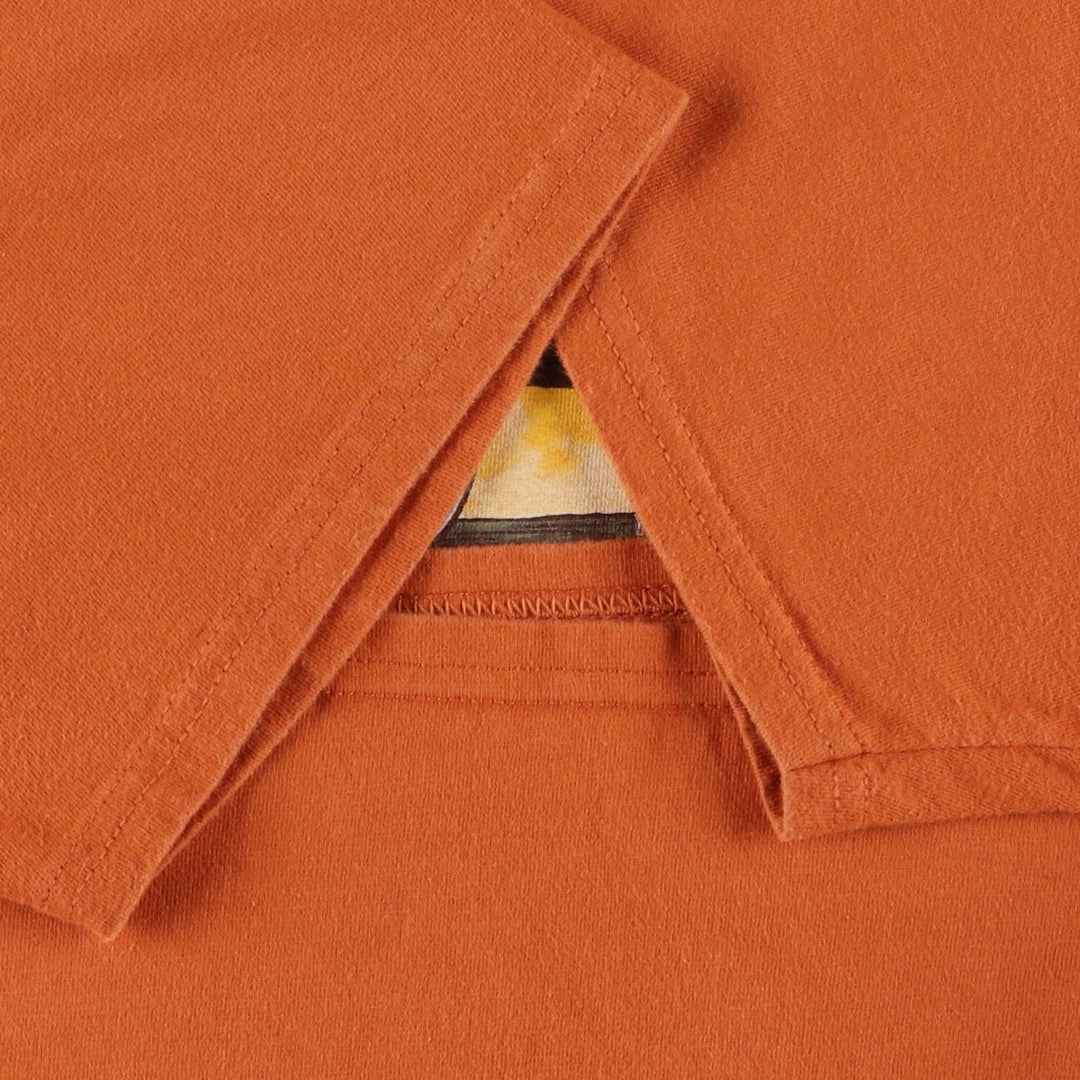 Harley-Davidson Motorcycle Bike T-shirt, Men's Size L cotton orange type Vintage Second Hand