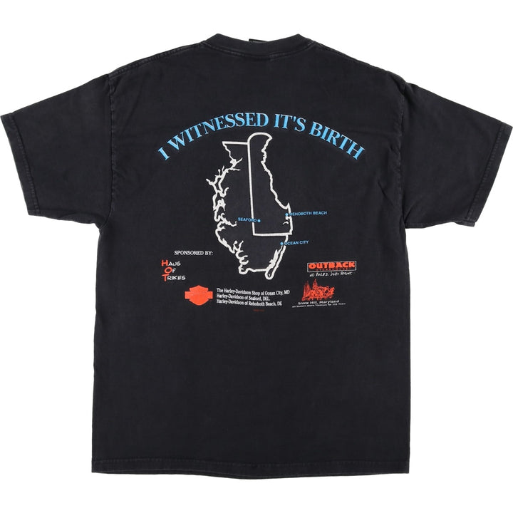 Harley-Davidson Motorcycle T-Shirt, Made in USA, Size L (Men's L equivalent) cotton black type Vintage Second Hand