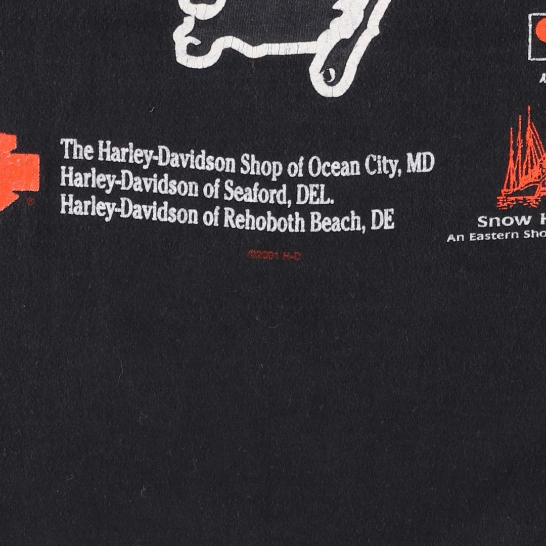 Harley-Davidson Motorcycle T-Shirt, Made in USA, Size L (Men's L equivalent) cotton black type Vintage Second Hand