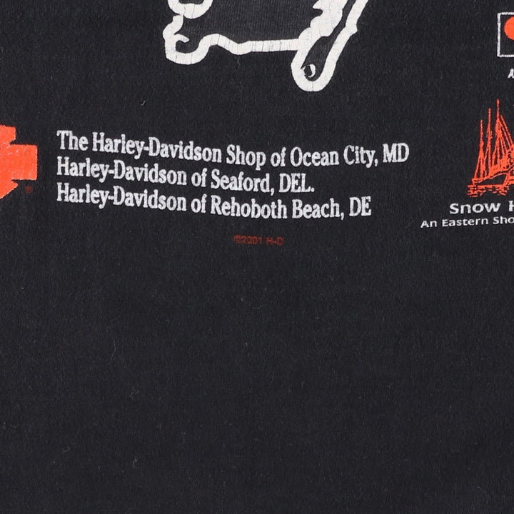 Harley-Davidson Motorcycle T-Shirt, Made in USA, Size L (Men's L equivalent) cotton black type Vintage Second Hand