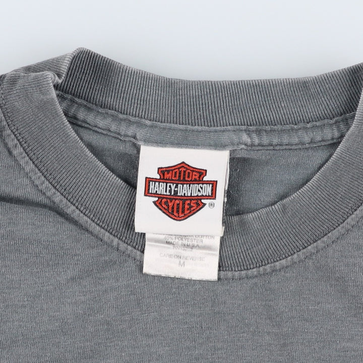 Harley-Davidson Motorcycle Bike T-shirt Made in USA Men's M size cotton gray type Vintage Second Hand