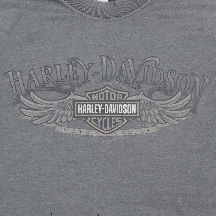 Harley-Davidson Motorcycle Bike T-shirt Made in USA Men's M size cotton gray type Vintage Second Hand