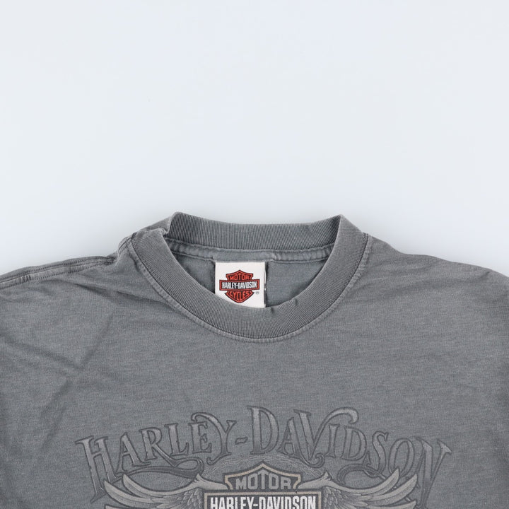 Harley-Davidson Motorcycle Bike T-shirt Made in USA Men's M size cotton gray type Vintage Second Hand