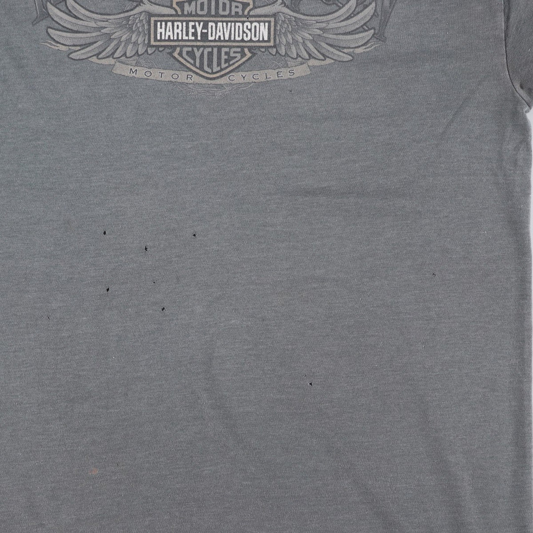 Harley-Davidson Motorcycle Bike T-shirt Made in USA Men's M size cotton gray type Vintage Second Hand