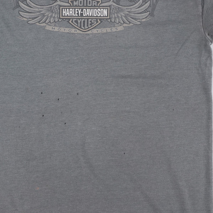 Harley-Davidson Motorcycle Bike T-shirt Made in USA Men's M size cotton gray type Vintage Second Hand