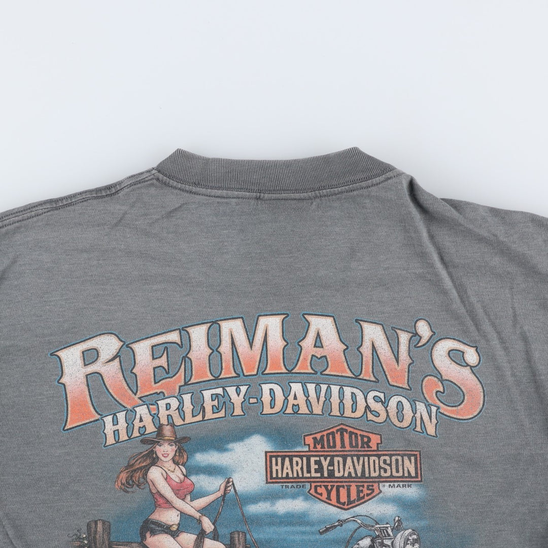 Harley-Davidson Motorcycle Bike T-shirt Made in USA Men's M size cotton gray type Vintage Second Hand