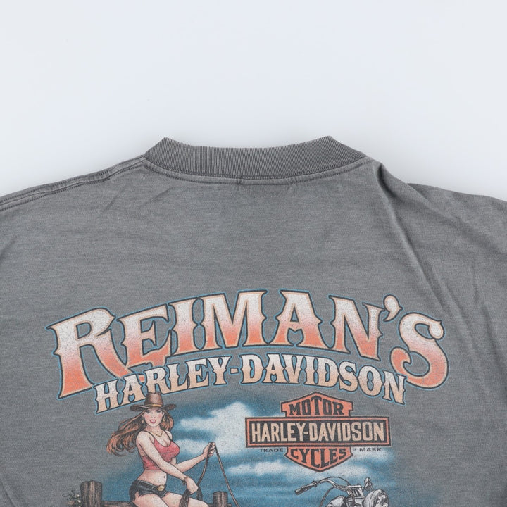 Harley-Davidson Motorcycle Bike T-shirt Made in USA Men's M size cotton gray type Vintage Second Hand