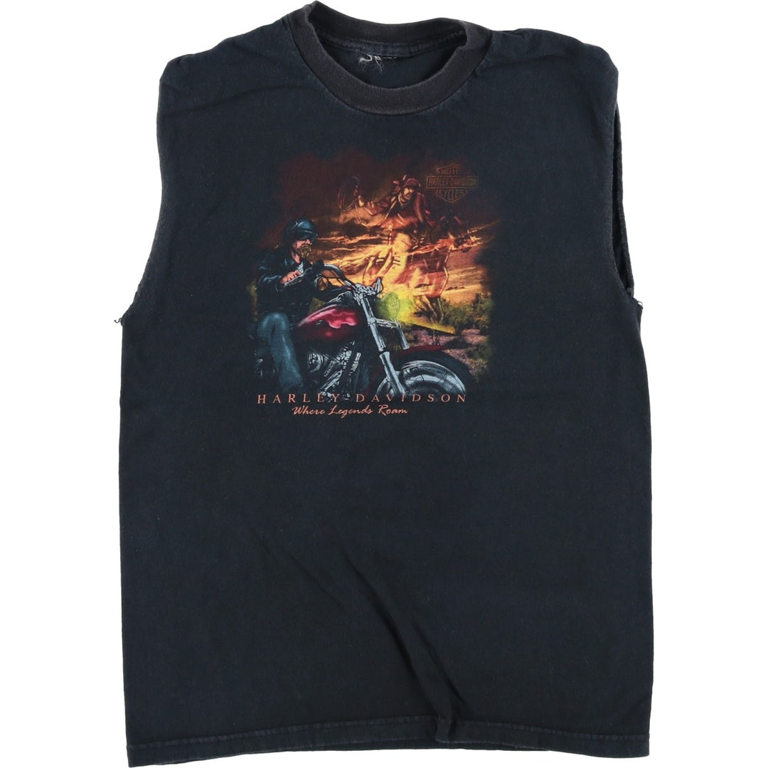 Harley-Davidson Cut-Off Motorcycle Bike T-Shirt, Men's Size S (approx.) unclear black type Vintage Second Hand