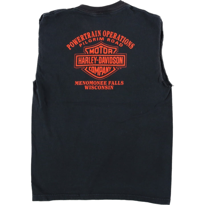 Harley-Davidson Cut-Off Motorcycle Bike T-Shirt, Men's Size S (approx.) unclear black type Vintage Second Hand
