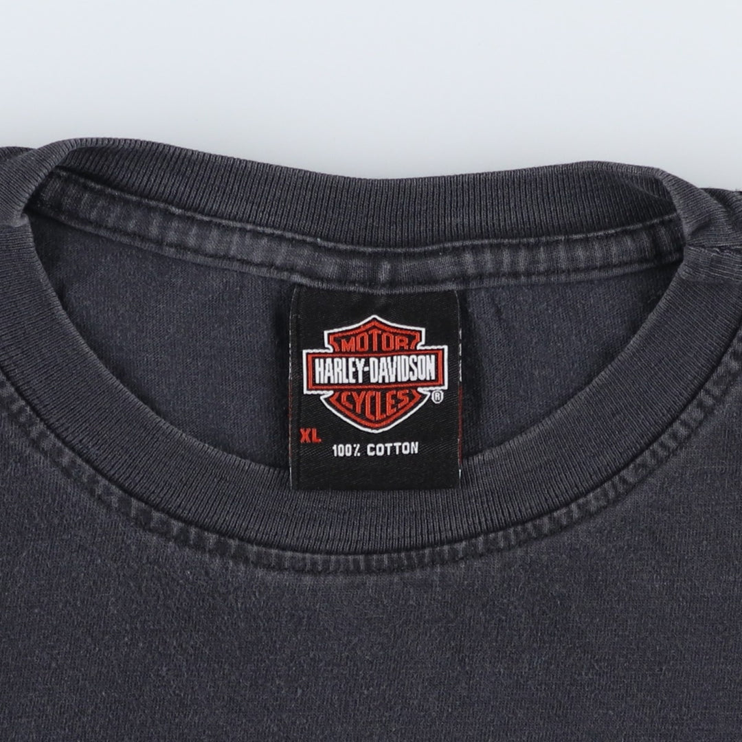 2000'S Harley-Davidson Wolf Pattern Motorcycle T-Shirt, Men's Size XL (approx.) cotton black type Vintage Second Hand