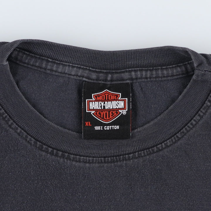 2000'S Harley-Davidson Wolf Pattern Motorcycle T-Shirt, Men's Size XL (approx.) cotton black type Vintage Second Hand
