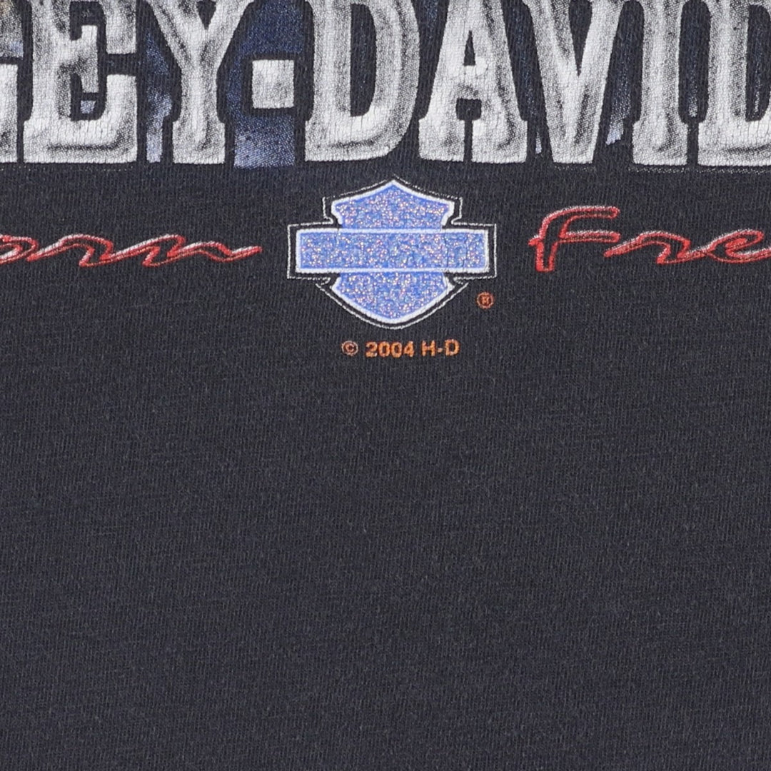 2000'S Harley-Davidson Wolf Pattern Motorcycle T-Shirt, Men's Size XL (approx.) cotton black type Vintage Second Hand