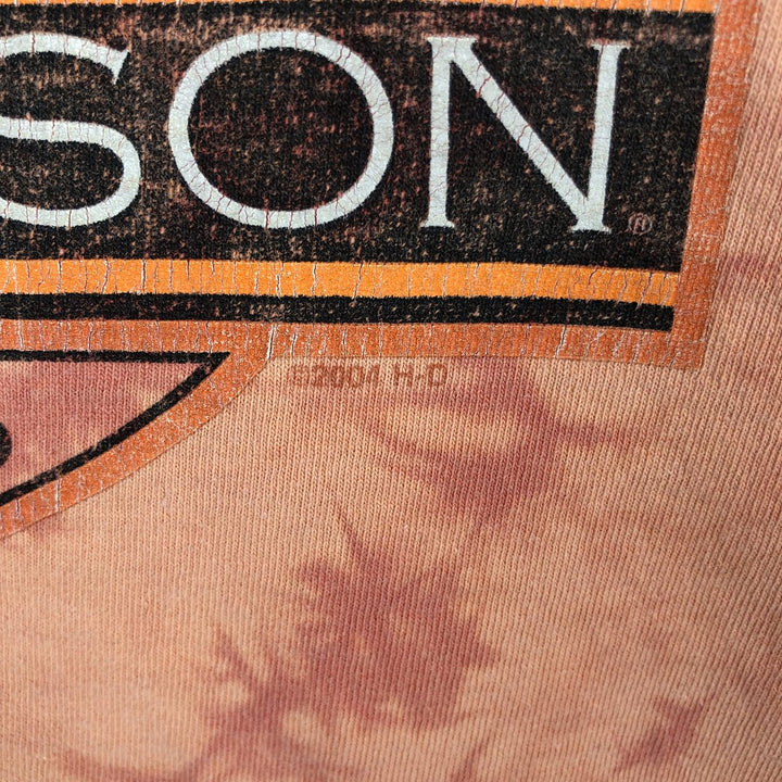 Harley-Davidson Tie-Dye Pattern Motorcycle T-Shirt, Made in USA, Men's Size XL (approx.) cotton orange type Vintage Second Hand