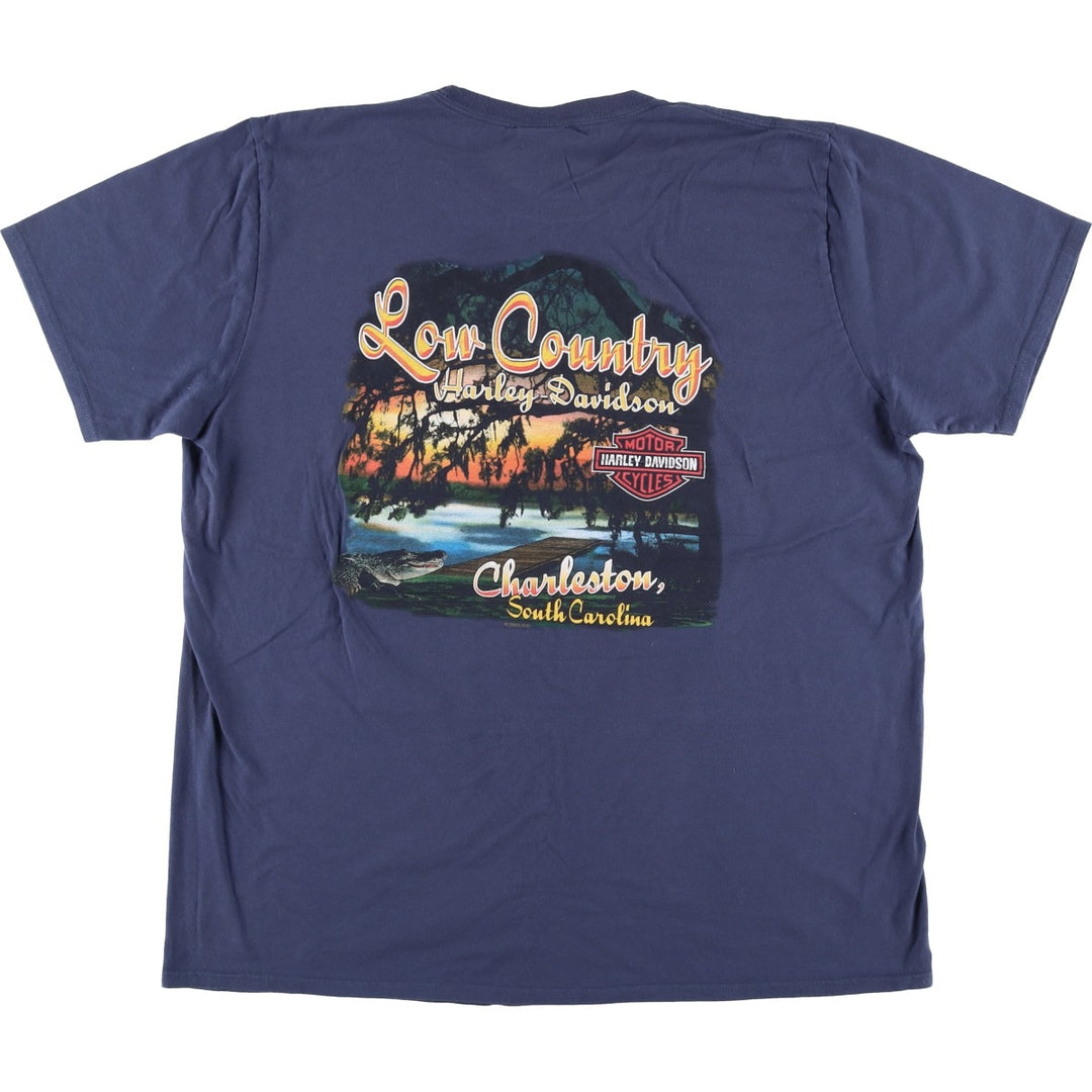 Harley-Davidson Motorcycle Bike T-shirt, Men's XXL cotton Navy blue Vintage Second Hand